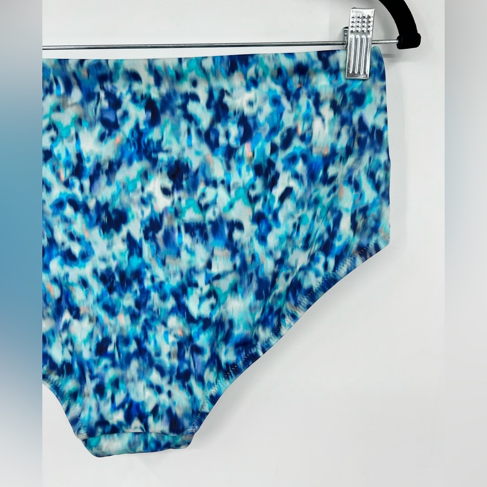 🆕 NWOT Athleta High Waist Swim Bottom Bikini Dark Lapis Blue Print Size Medium - Picture 10 of 14